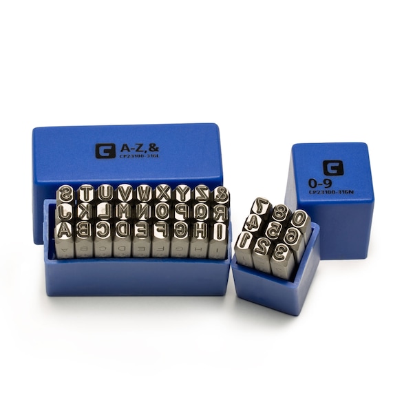 Professional 3/16 in Letter and Number Stamp Set, 36 pcs